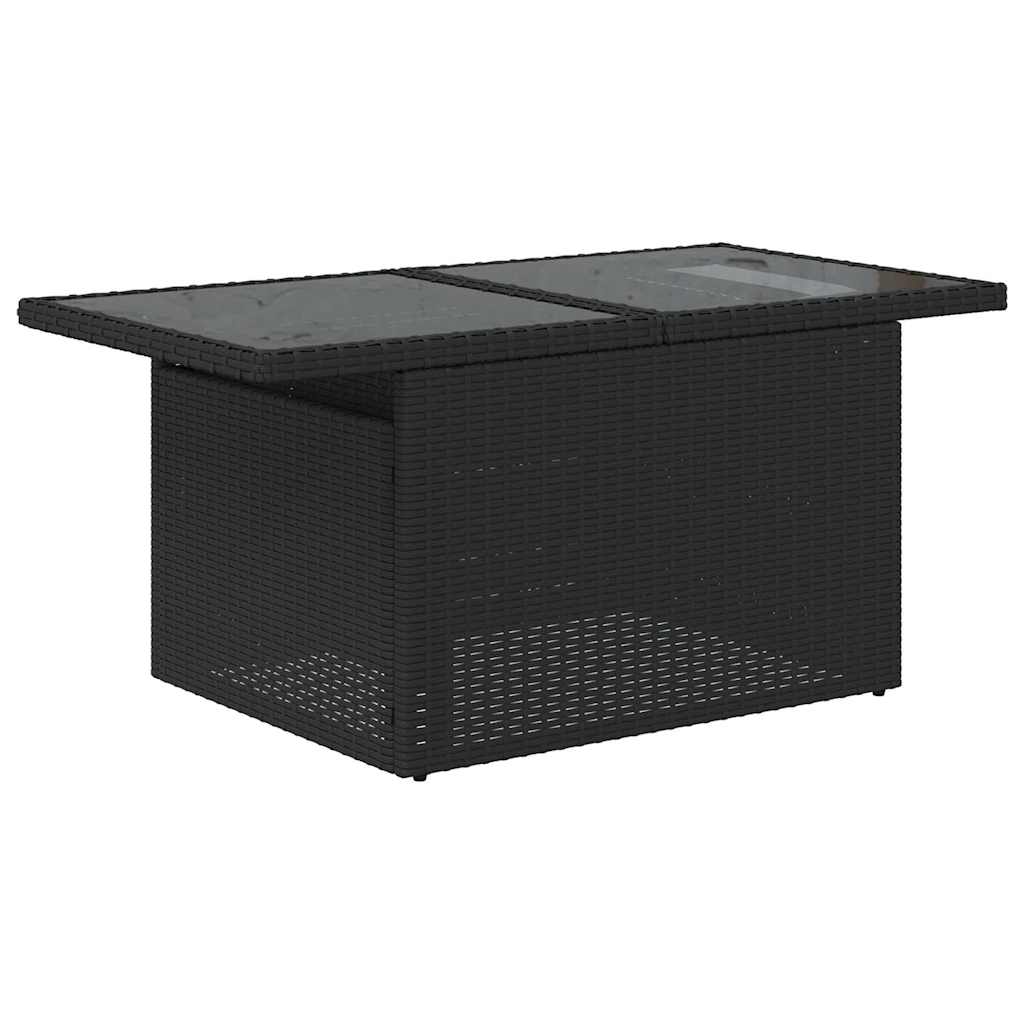 10-delige Loungeset met kussens poly rattan zwart – afbeelding 5