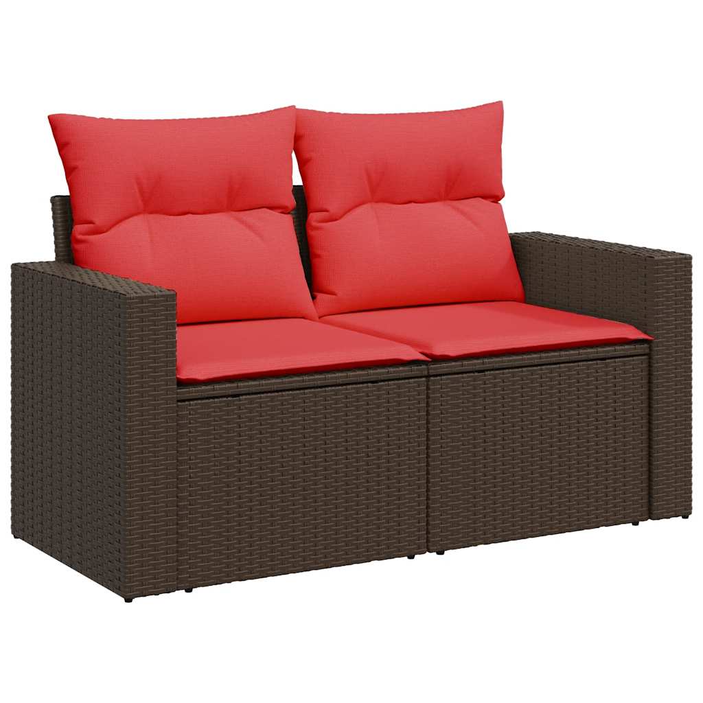 6-delige Loungeset met kussens poly rattan acacia bruin – afbeelding 3
