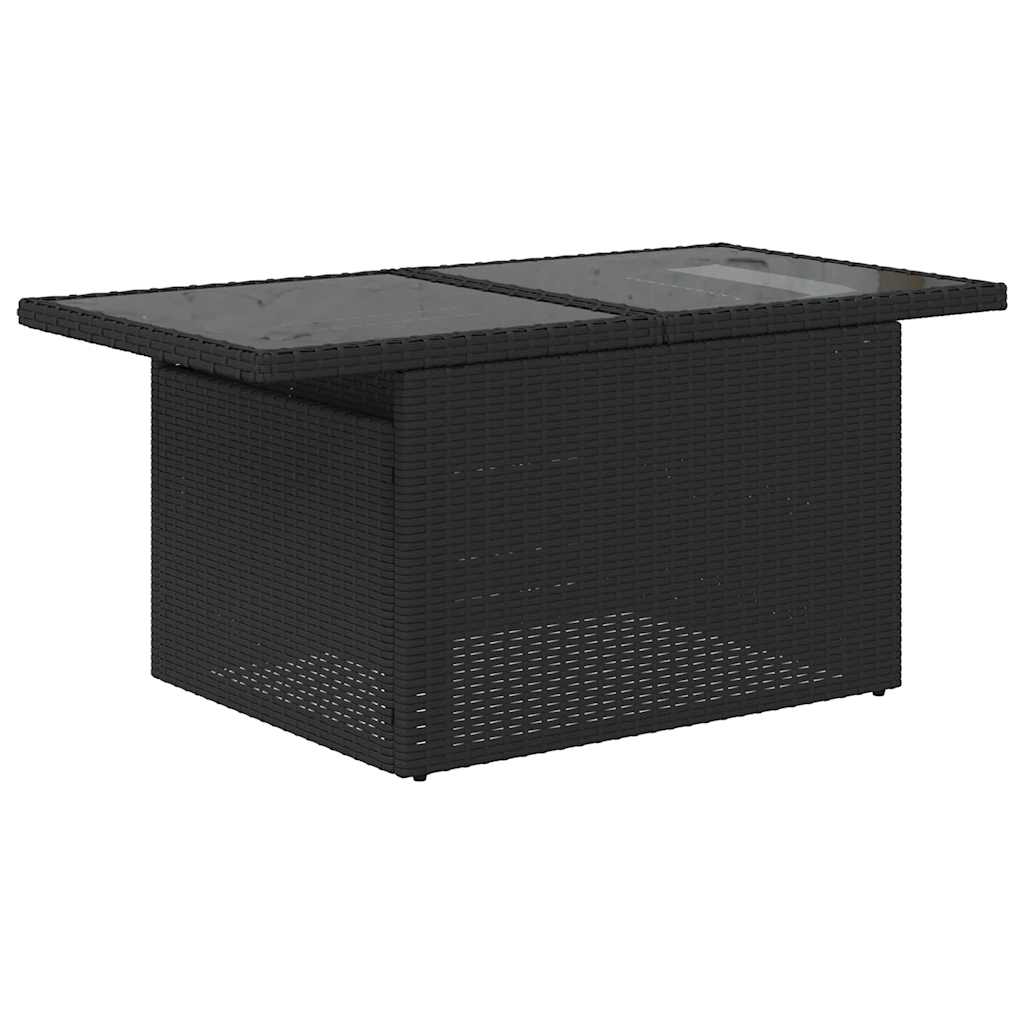 11-delige Loungeset met kussens poly rattan zwart – afbeelding 6