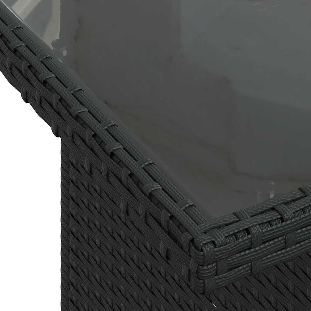 11-delige Loungeset met kussens poly rattan zwart – afbeelding 12