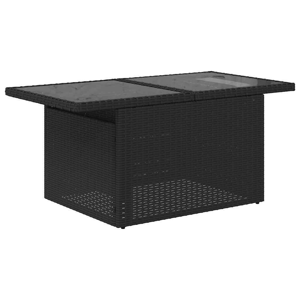 11-delige Loungeset met kussens poly rattan zwart – afbeelding 6
