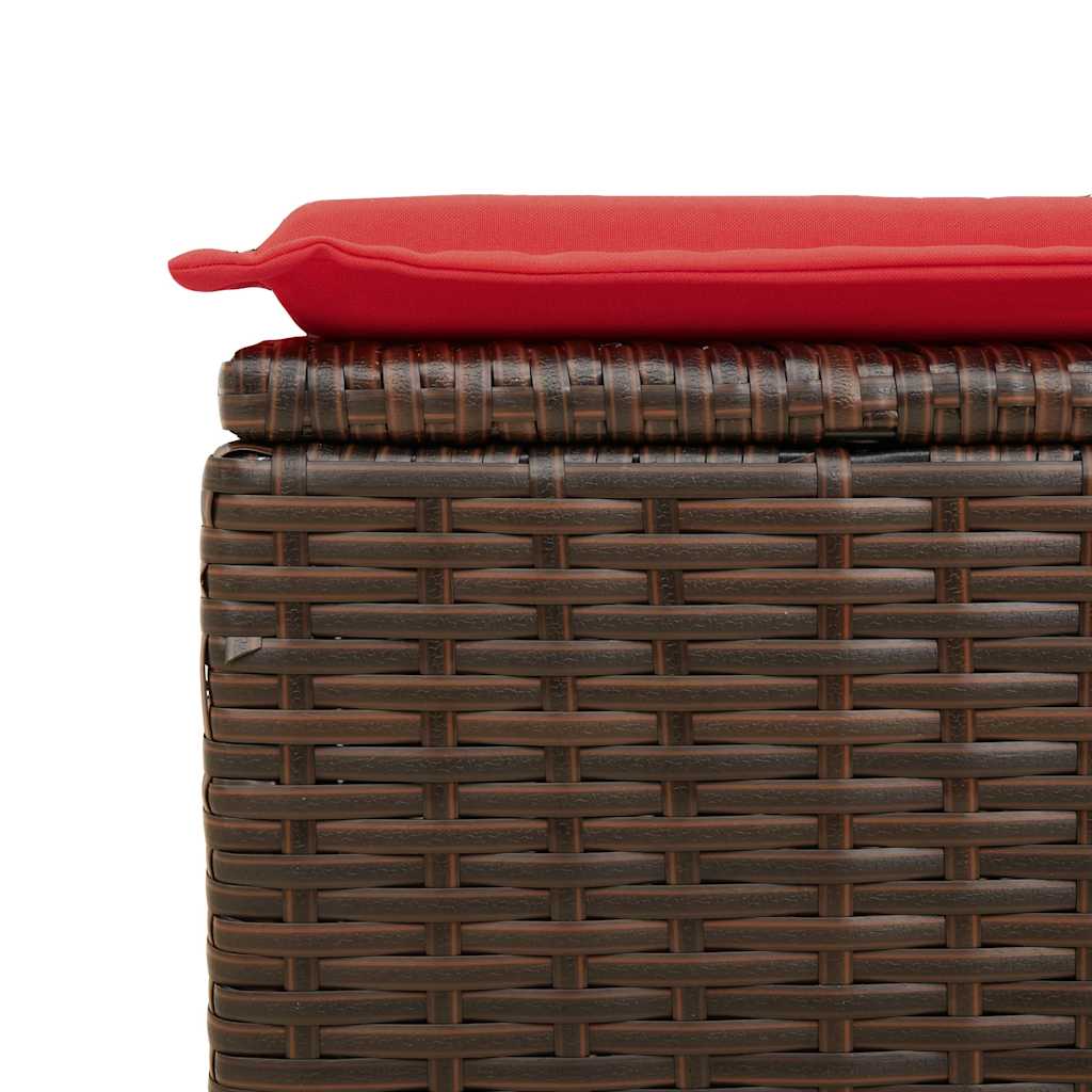 6-delige Loungeset met kussens poly rattan acacia bruin – afbeelding 11