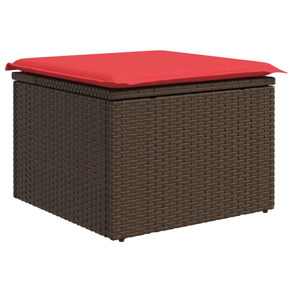 6-delige Loungeset met kussens poly rattan acacia bruin – afbeelding 5