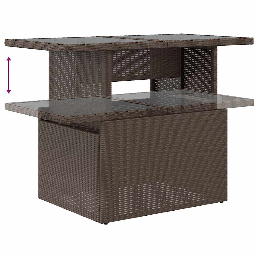 6-delige Loungeset met kussens poly rattan acacia bruin – afbeelding 9