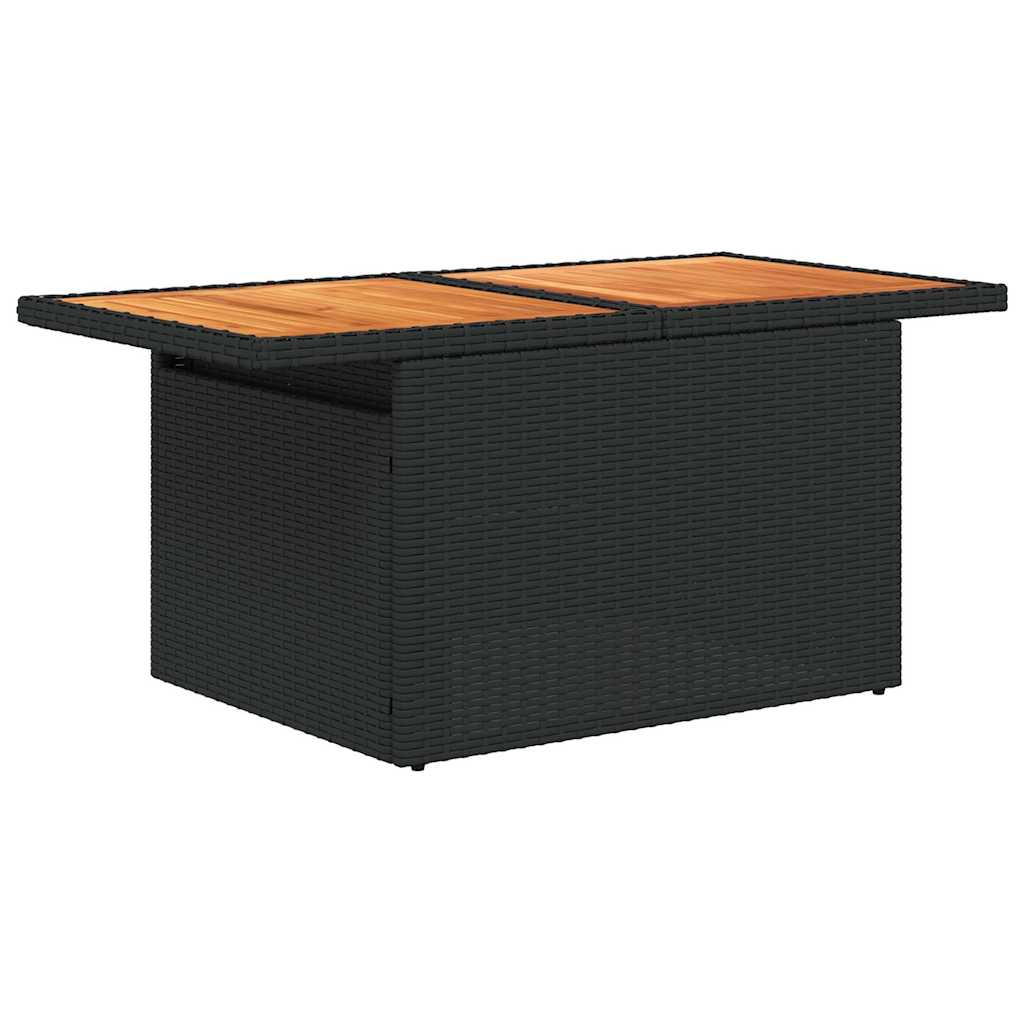 6-delige Loungeset met kussens poly rattan zwart – afbeelding 6