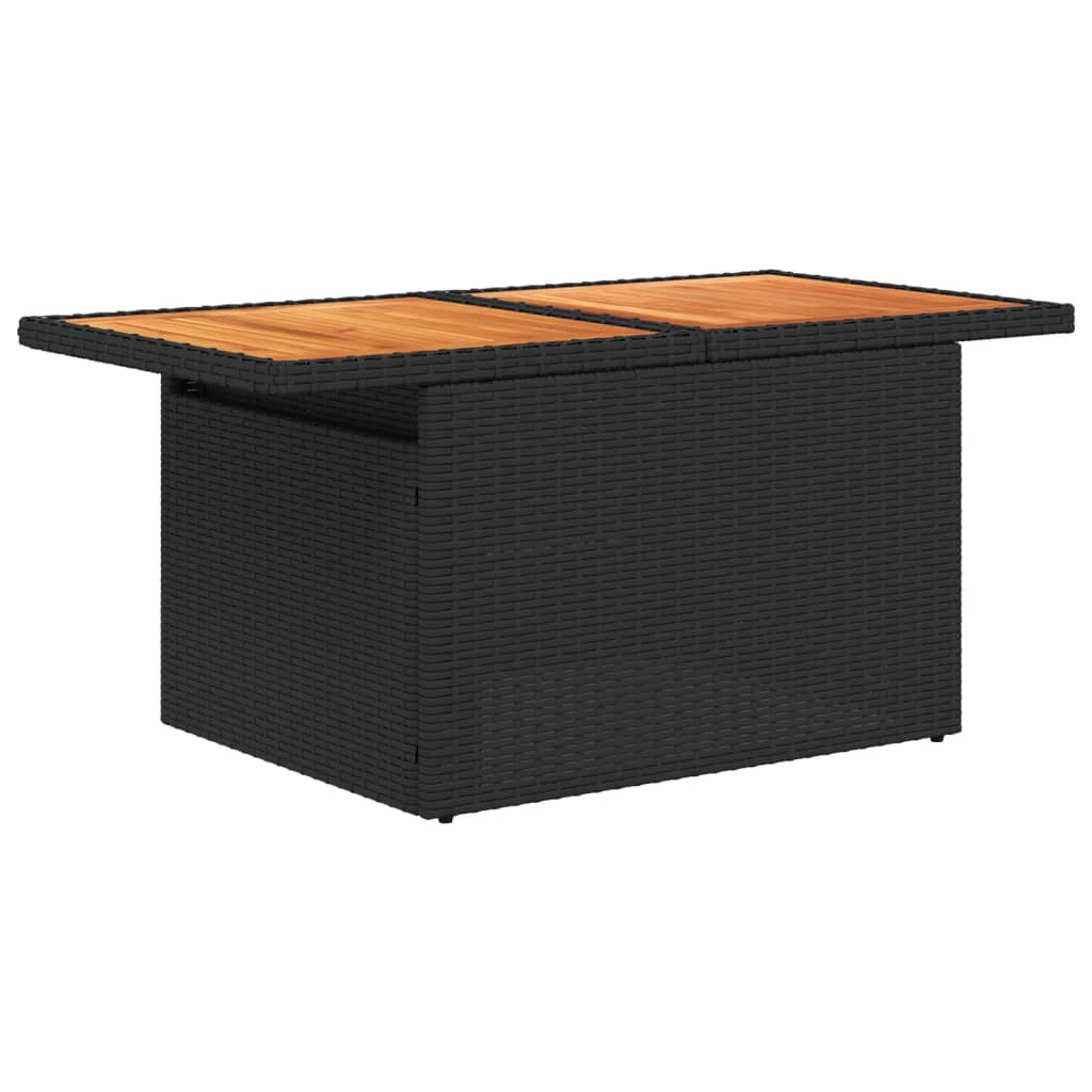 6-delige Loungeset met kussens poly rattan zwart – afbeelding 6