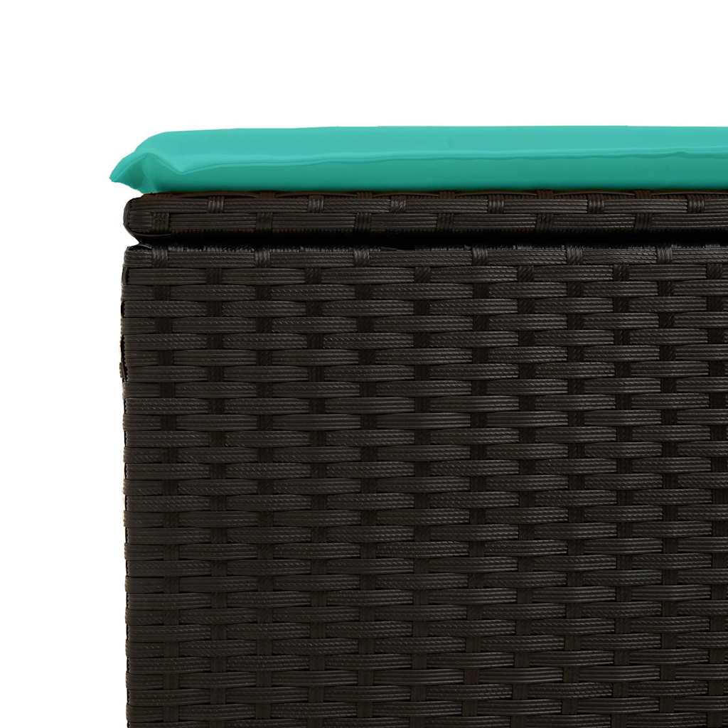 6-delige Loungeset met kussens poly rattan zwart – afbeelding 11