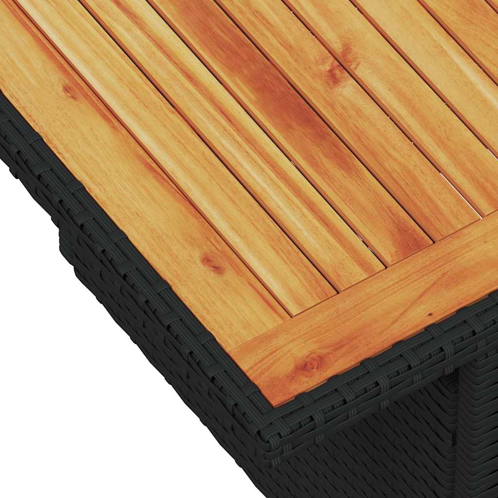 7-delige Loungeset met kussens poly rattan zwart – afbeelding 11