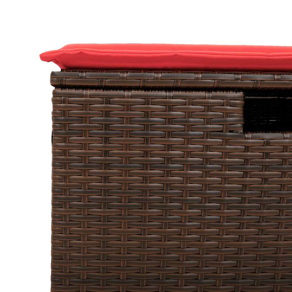 6-delige Loungeset met kussens poly rattan acacia bruin – afbeelding 12