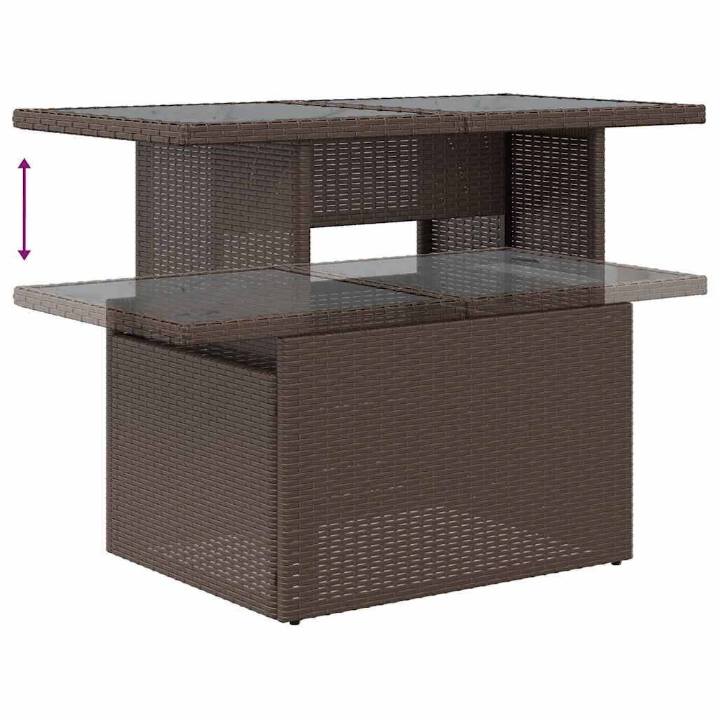 6-delige Loungeset met kussens poly rattan bruin – afbeelding 10