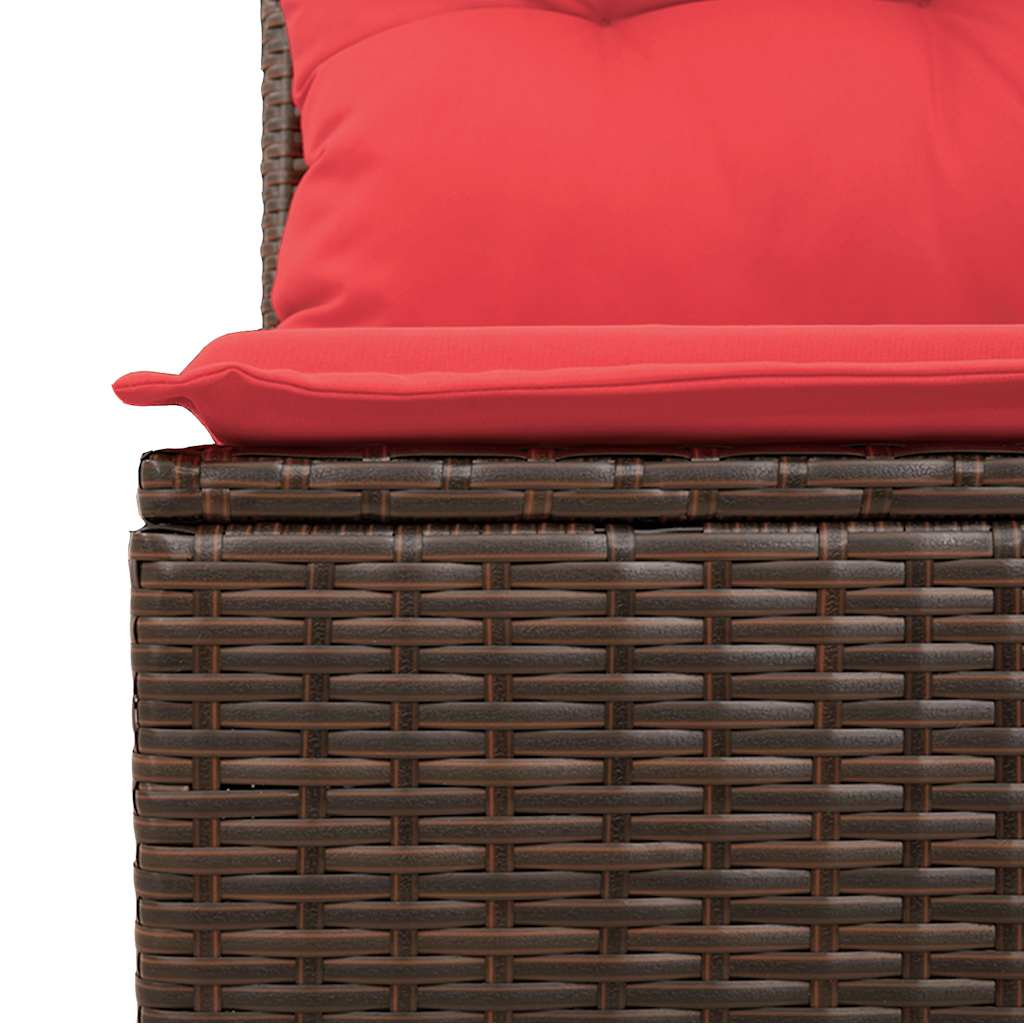 6-delige Loungeset met kussens poly rattan bruin – afbeelding 11