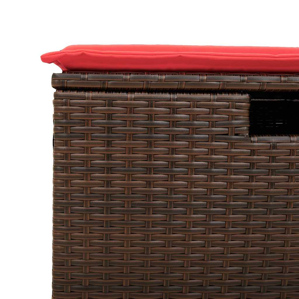 6-delige Loungeset met kussens poly rattan bruin – afbeelding 12