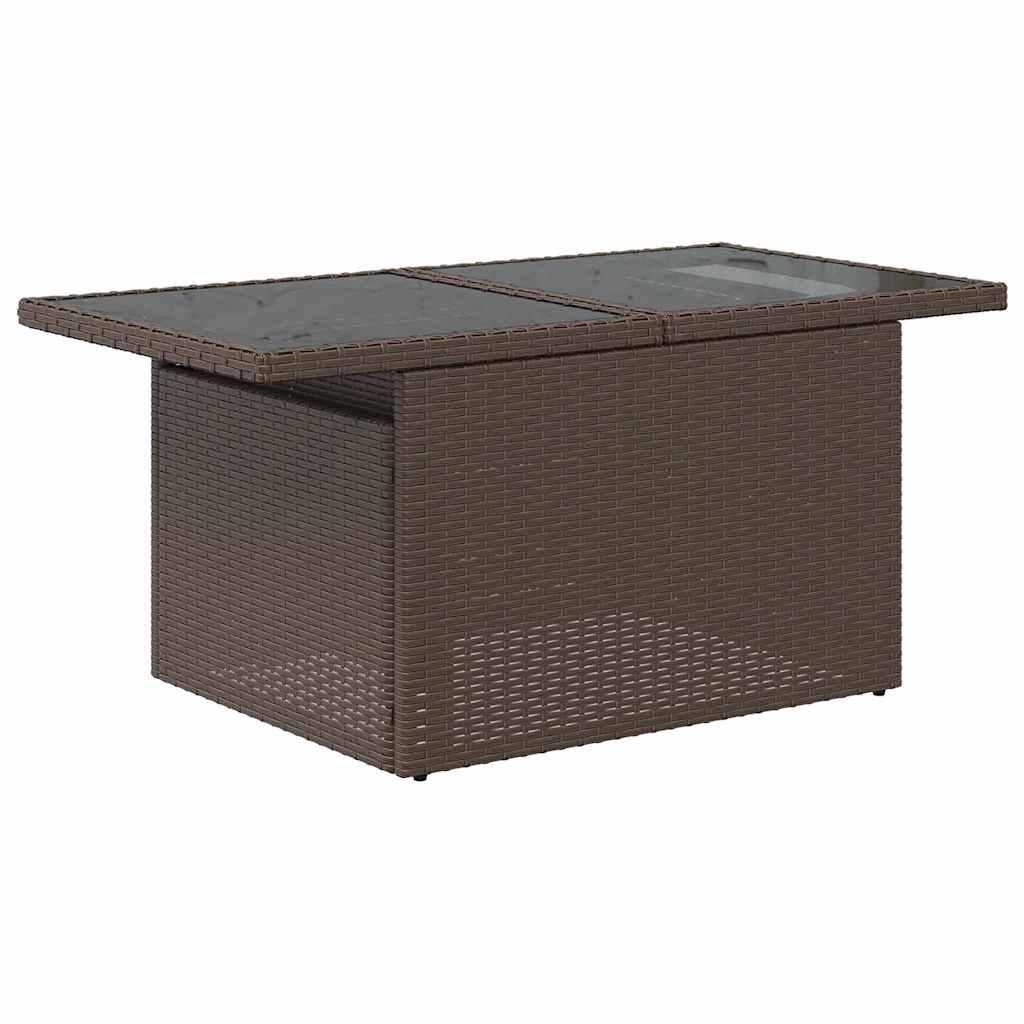 6-delige Loungeset met kussens poly rattan bruin – afbeelding 6