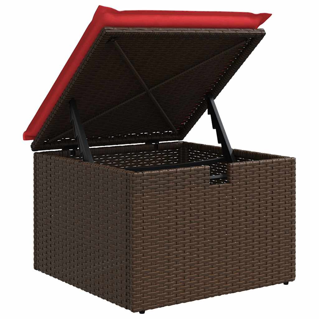 6-delige Loungeset met kussens poly rattan bruin – afbeelding 9