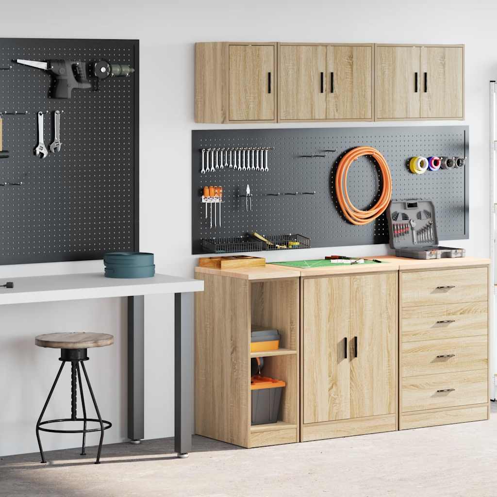 Garagekasten 2 st Spaanplaat Sonoma eikenkleurig