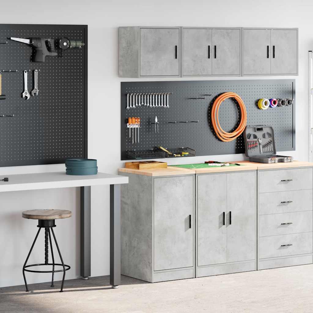 Garagekasten 2 st bewerkt hout betongrijs