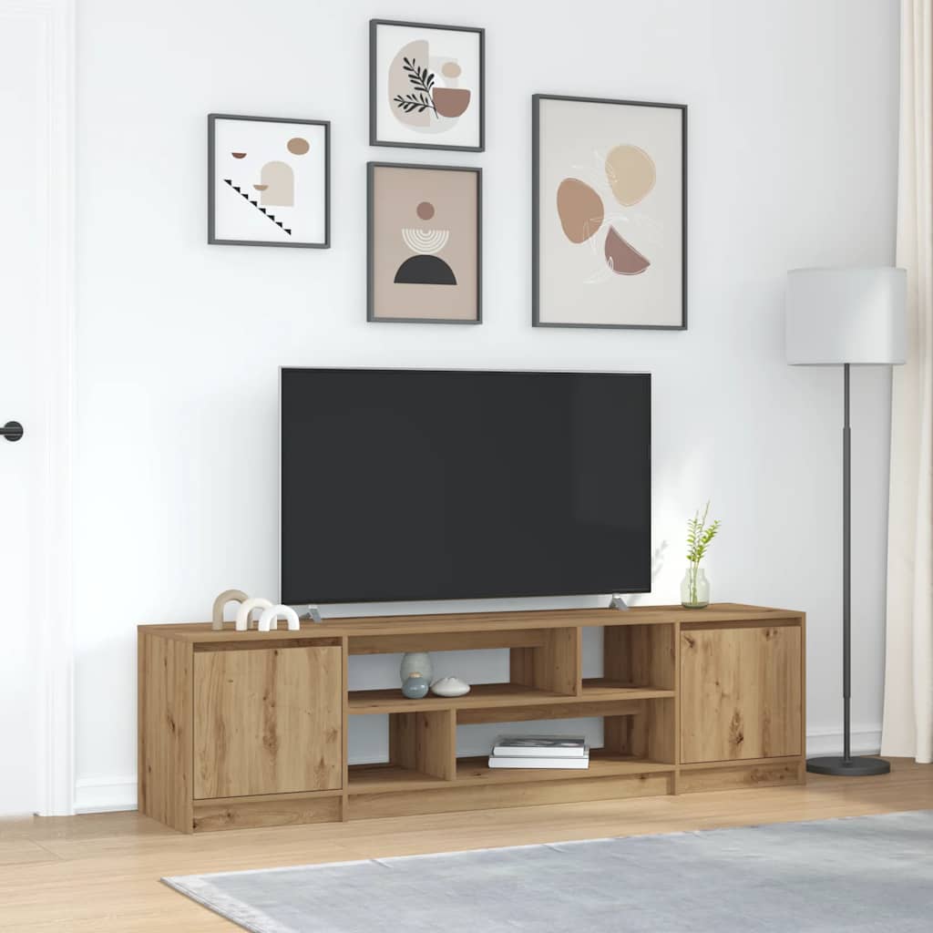 Tv-meubel 188,5x41x50 cm spaanplaat ambachtelijk eikenkleurig – afbeelding 1