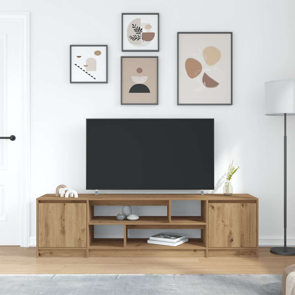Tv-meubel 188,5x41x50 cm spaanplaat ambachtelijk eikenkleurig – afbeelding 3