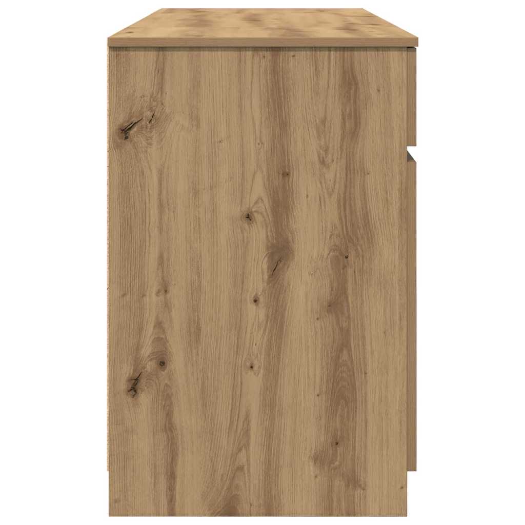 Bureau artisanaal eikenkleurig 140 x 49 x 76 cm Bewerkt hout – afbeelding 8