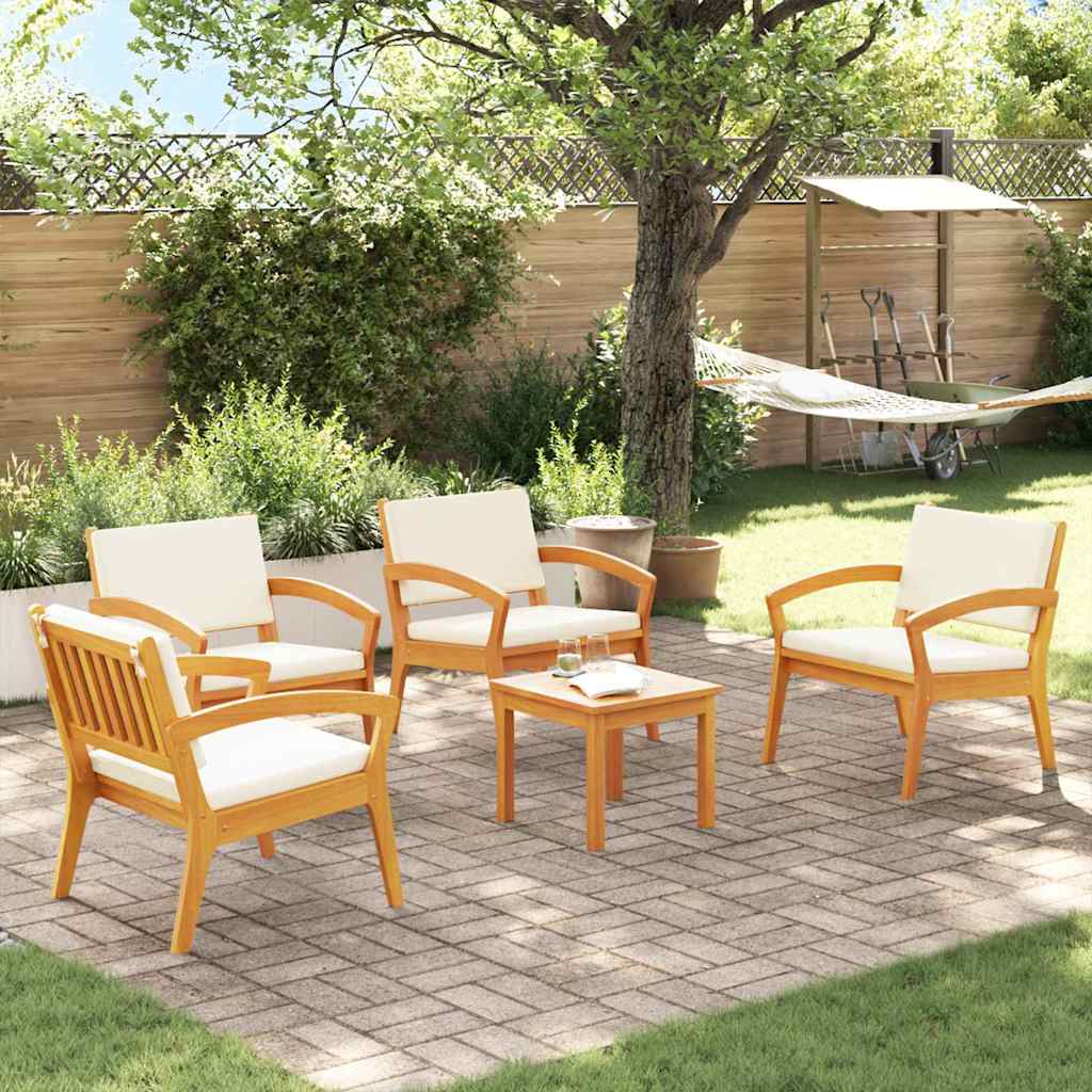 Bistroset met kussen 5 pcs Bruin Polyester