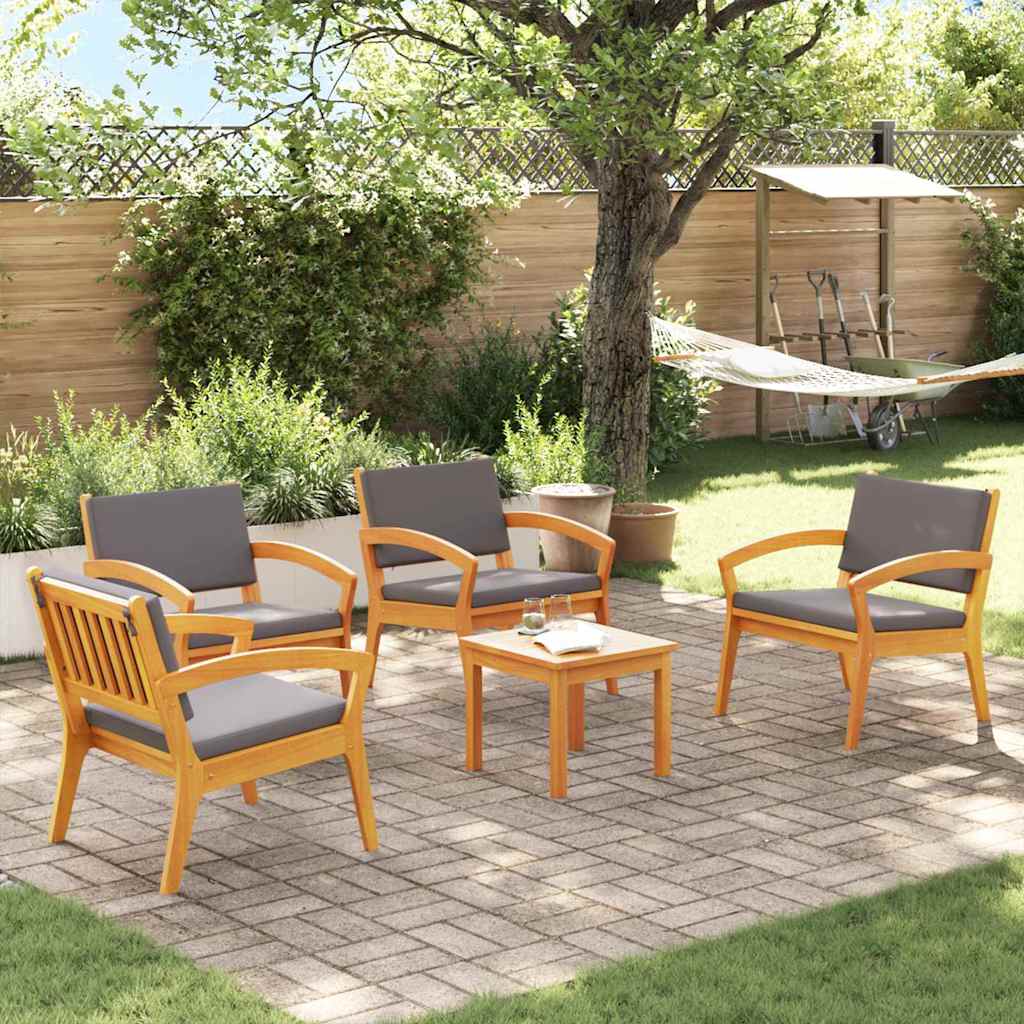 Bistroset met kussen 5 pcs Bruin Polyester