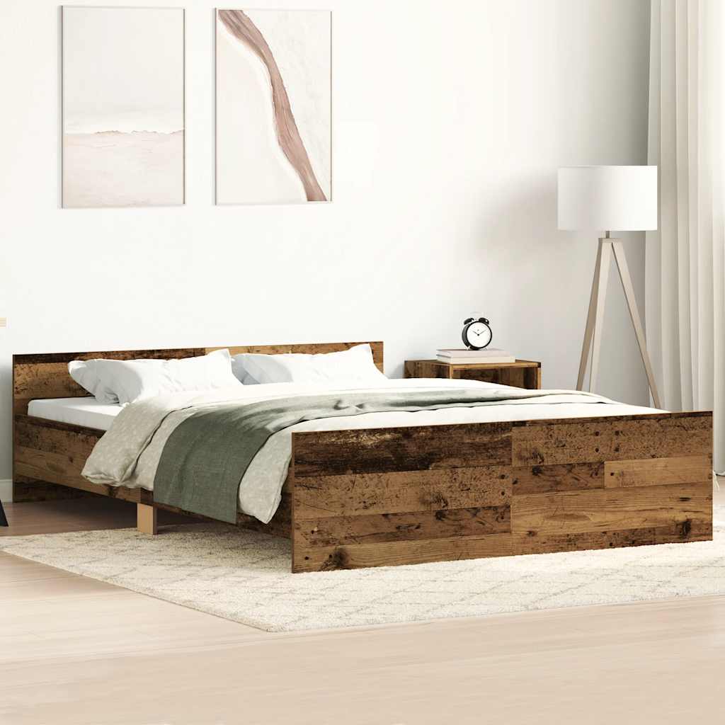 Bedframe zonder matras bewerkt 120x190 cm bewerkt hout oud – afbeelding 1