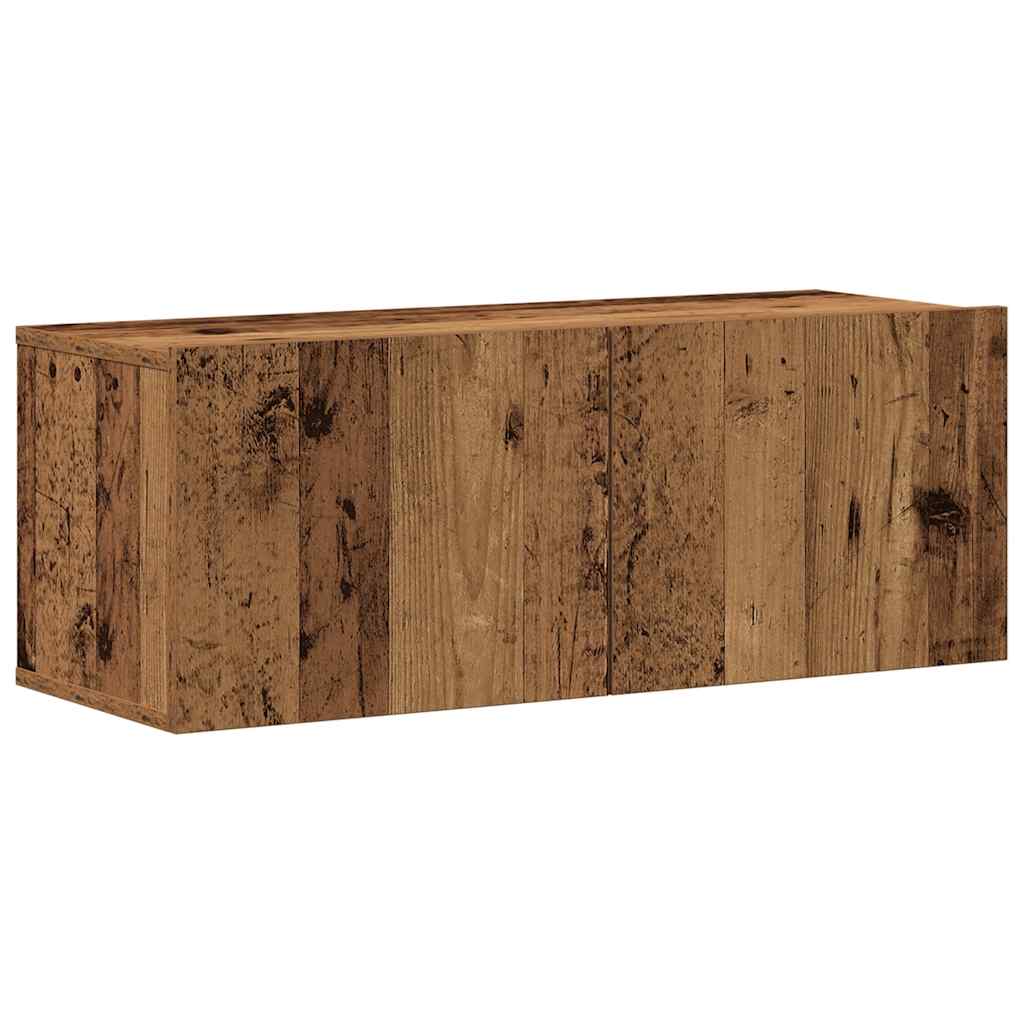 8-delig Tv-meubelset wandmontage bewerkt hout oud houtkleurig – afbeelding 4