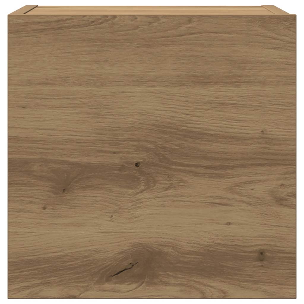 8-delig Tv-meubelset wandmontage bewerkt hout artisanaal eiken – afbeelding 7