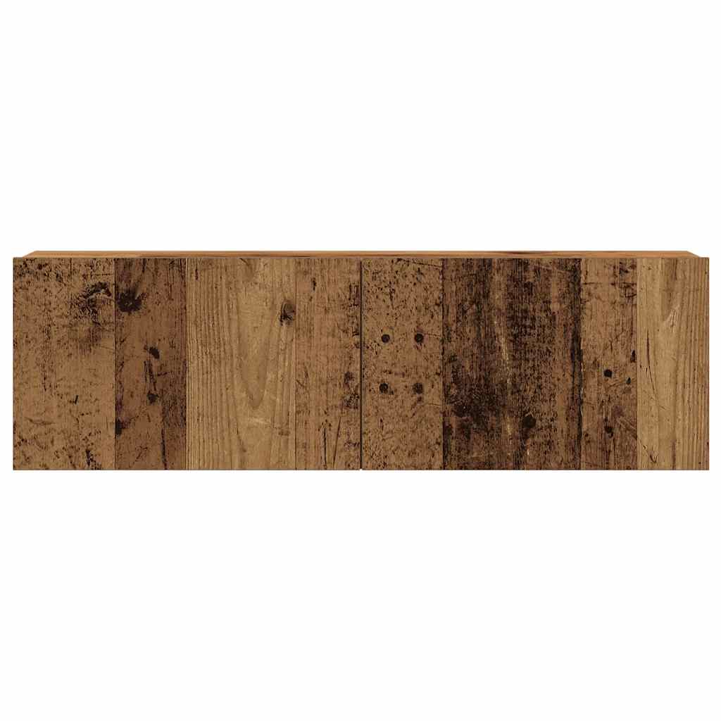 8-delig Tv-meubelset wandmontage bewerkt hout oud houtkleurig – afbeelding 5