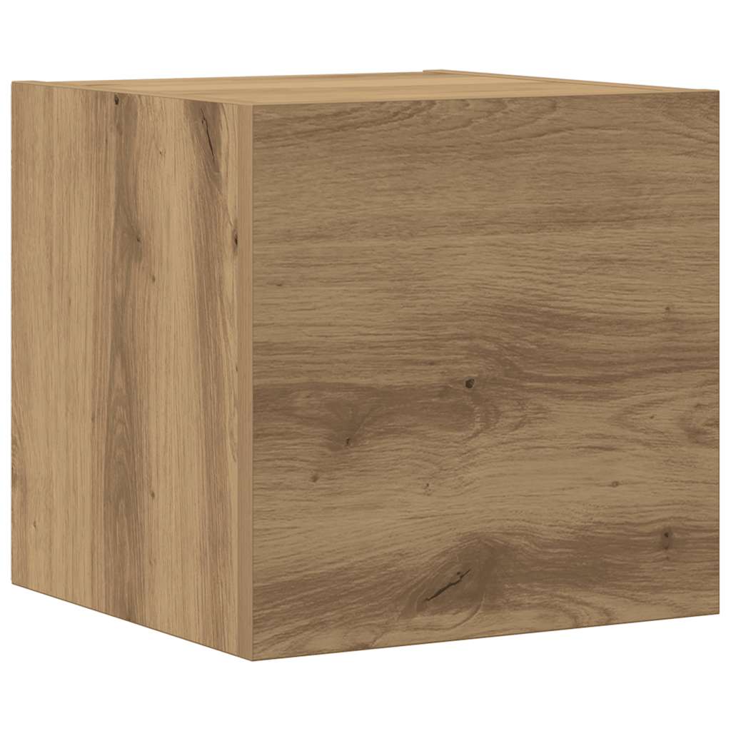 8-delig Tv-meubelset wandmontage bewerkt hout oud houtkleurig – afbeelding 6