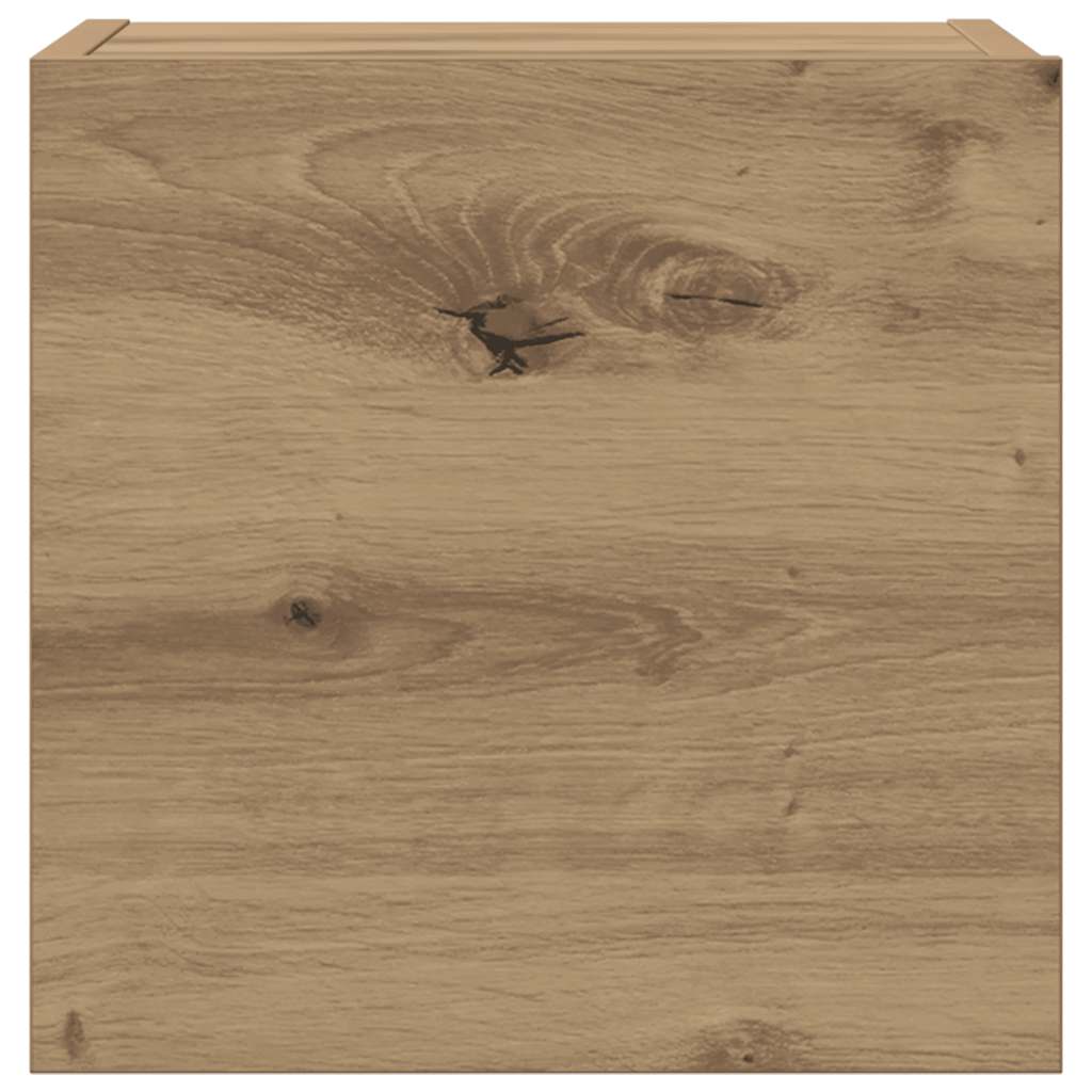 8-delig Tv-meubelset wandmontage bewerkt hout artisanaal eiken – afbeelding 7