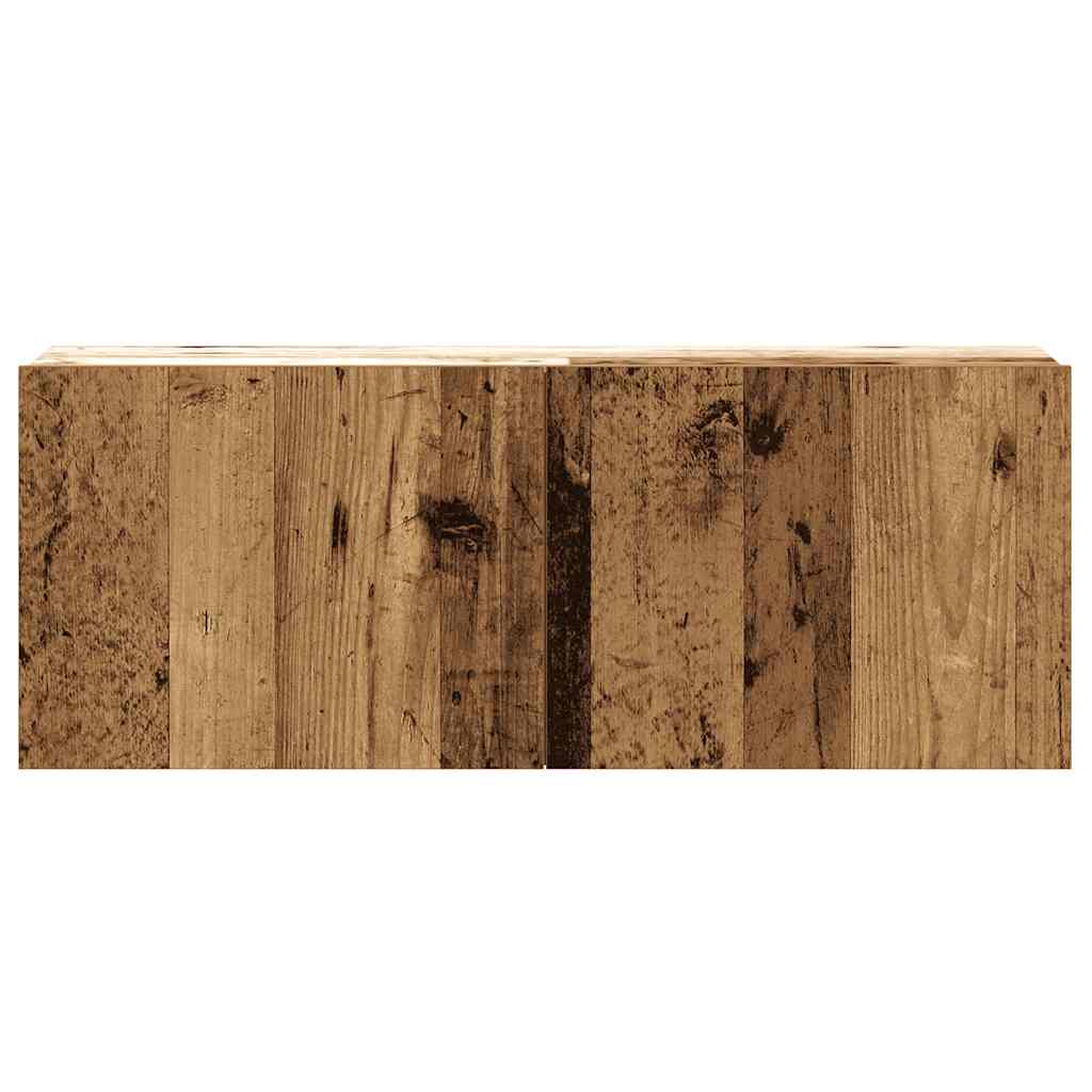 3-delig Tv-meubelset wandmontage bewerkt hout oud houtkleurig – afbeelding 5