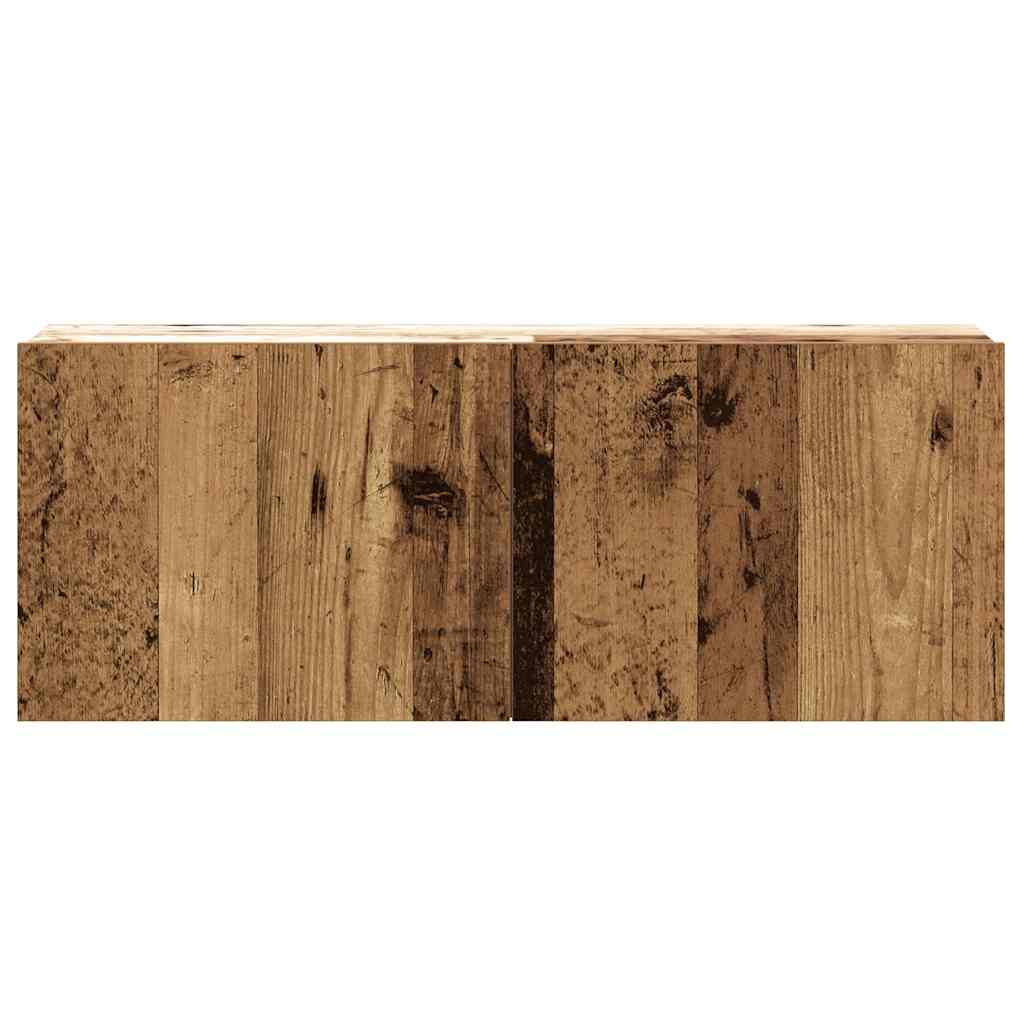 2-delig Tv-meubelset wandmontage bewerkt hout oud houtkleurig – afbeelding 7