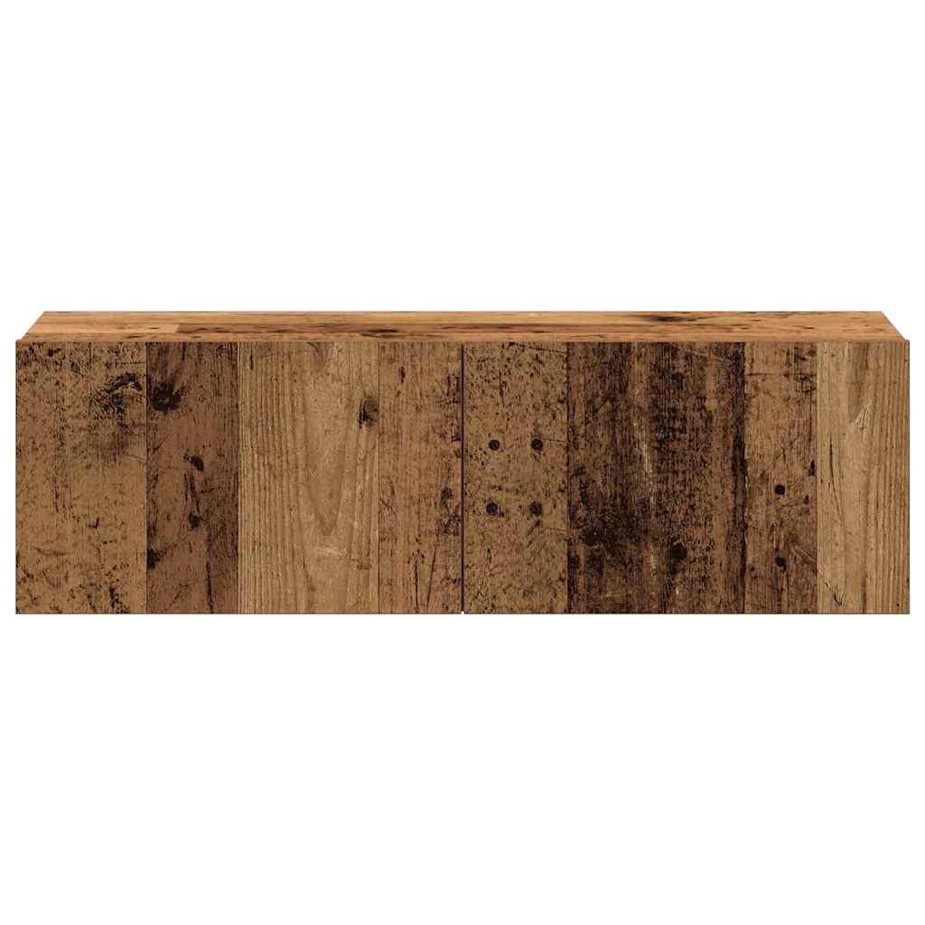 4-delig Tv-meubelset wandmontage bewerkt hout oud houtkleurig – afbeelding 5