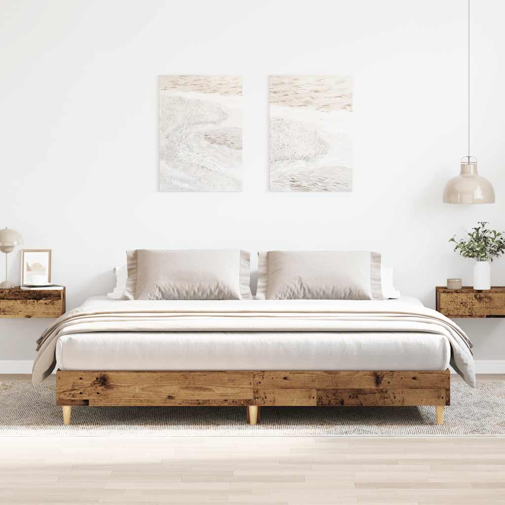 Bedframe zonder matras 160x200 cm bewerkt hout oud hout – afbeelding 1