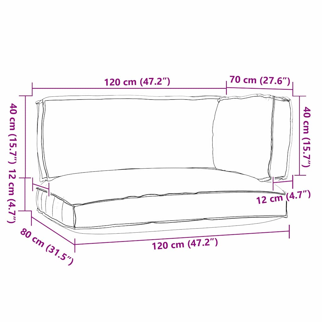 Pallet Kussen Set 3 pcs Taupe Oxford Stof – afbeelding 12