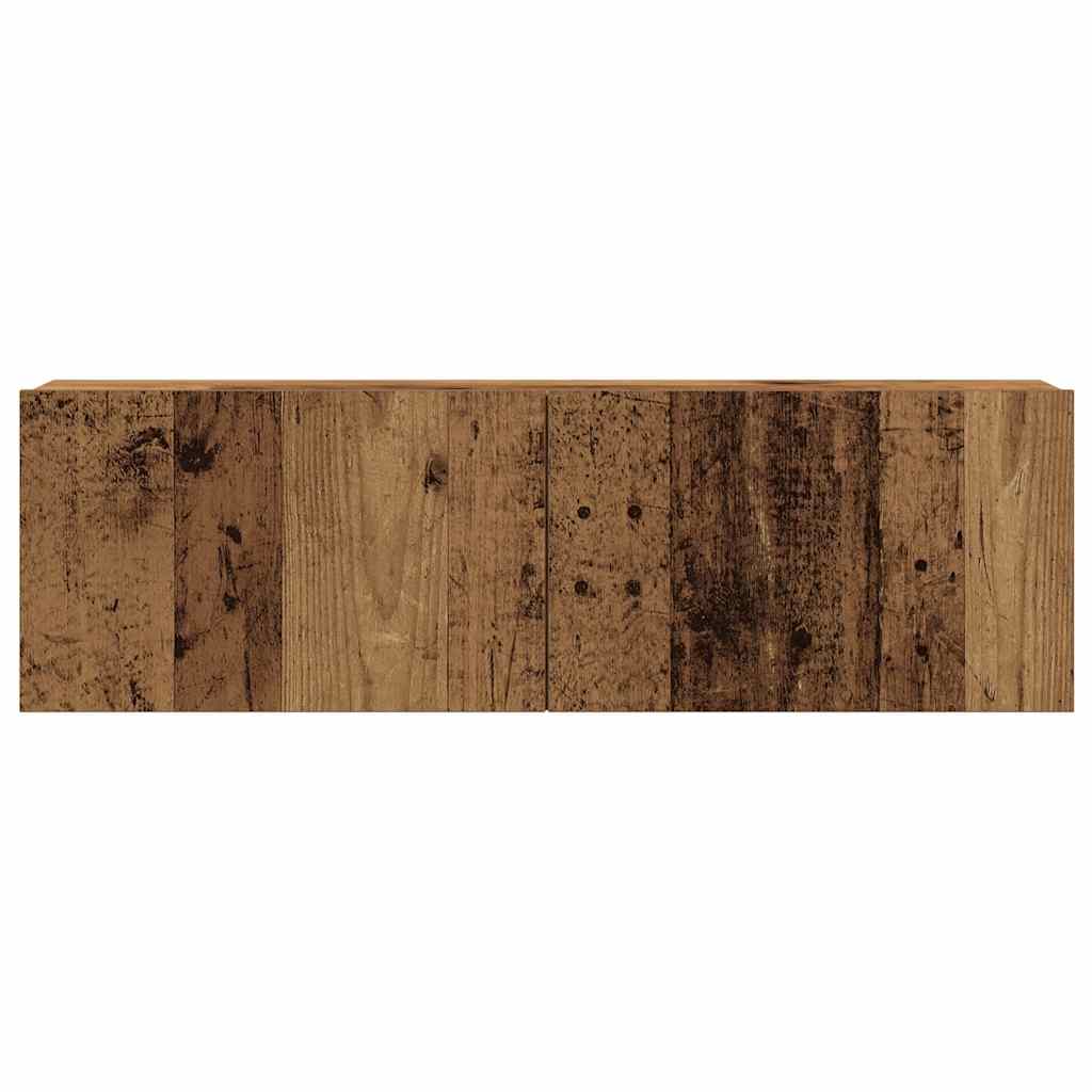 6-delig Tv-meubelset wandmontage bewerkt hout oud houtkleurig – afbeelding 5
