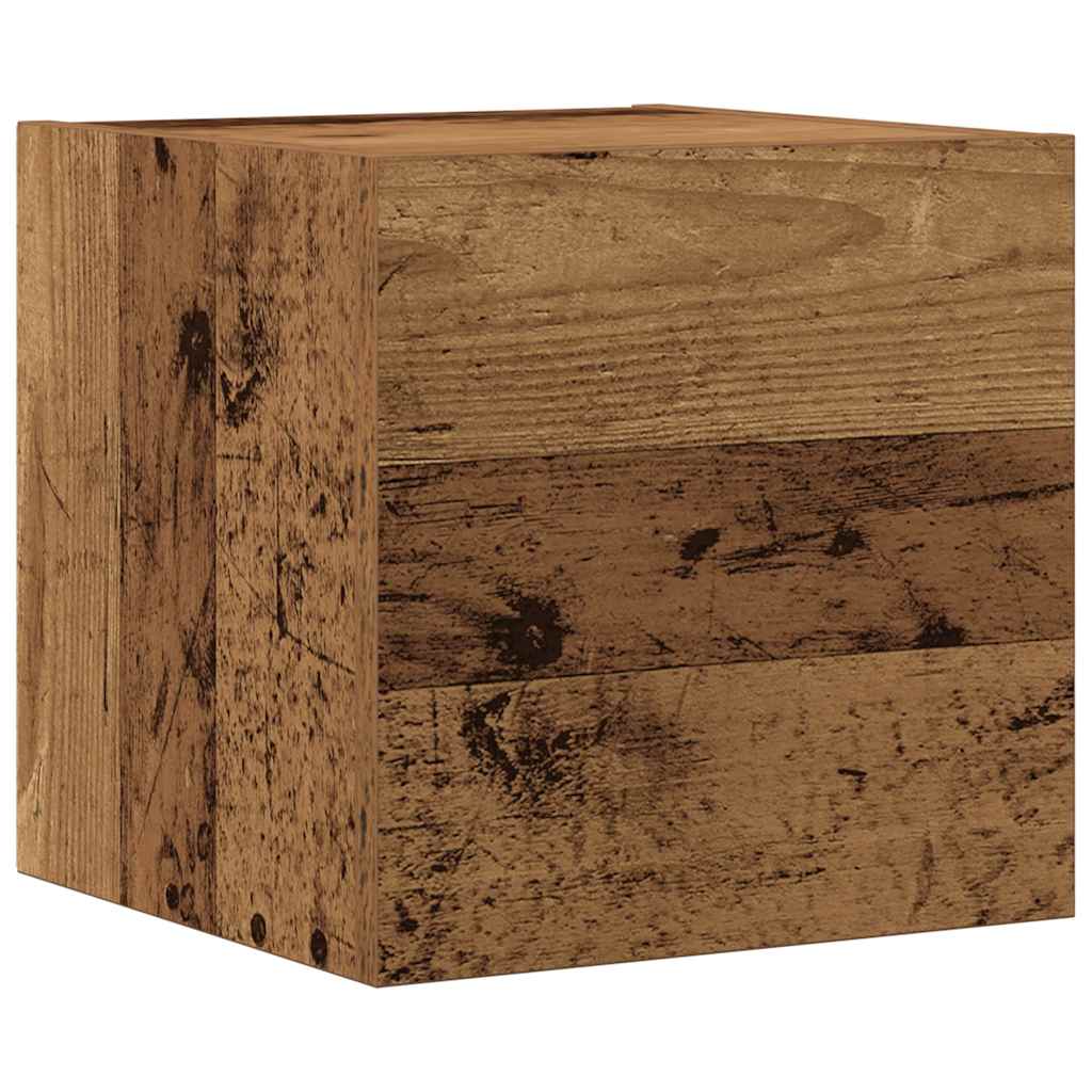 6-delig Tv-meubelset wandmontage bewerkt hout oud houtkleurig – afbeelding 8
