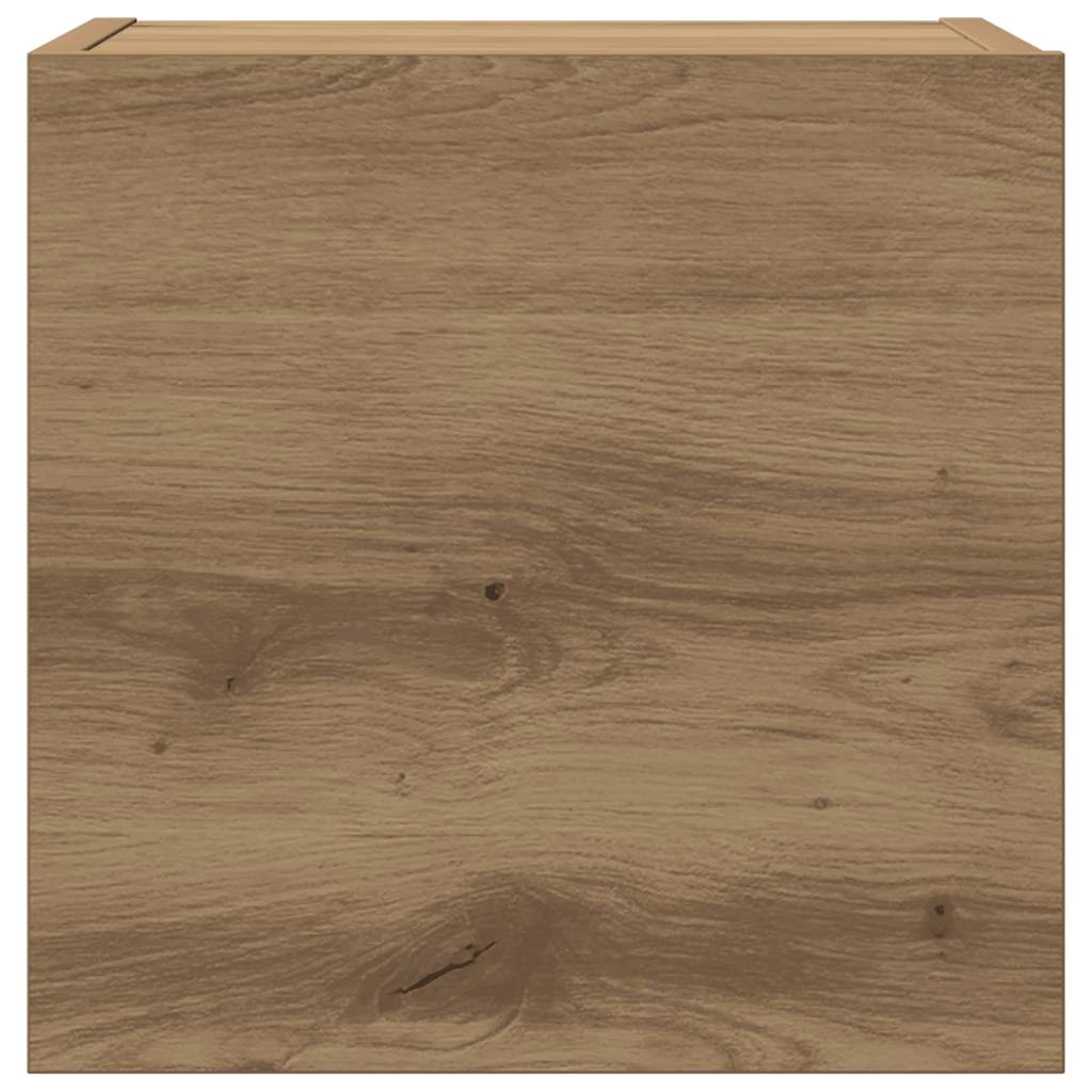 6-delig Tv-meubelset wandmontage bewerkt hout artisanaal eiken – afbeelding 9