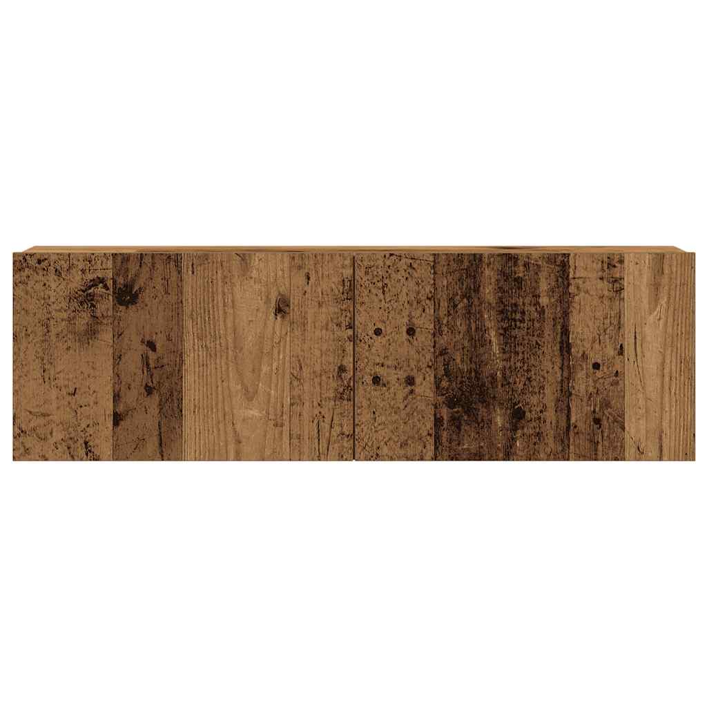5-delig Tv-meubelset wandmontage bewerkt hout oud houtkleurig – afbeelding 7