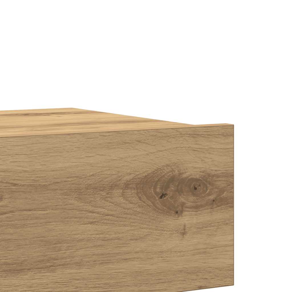Nachtkastje 60x35 cm bewerkt hout artisanaal eikenkleur – afbeelding 11