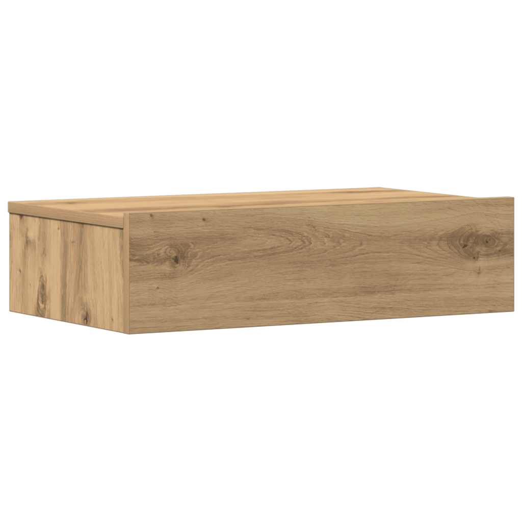 Nachtkastje 60x35 cm bewerkt hout artisanaal eikenkleur – afbeelding 6