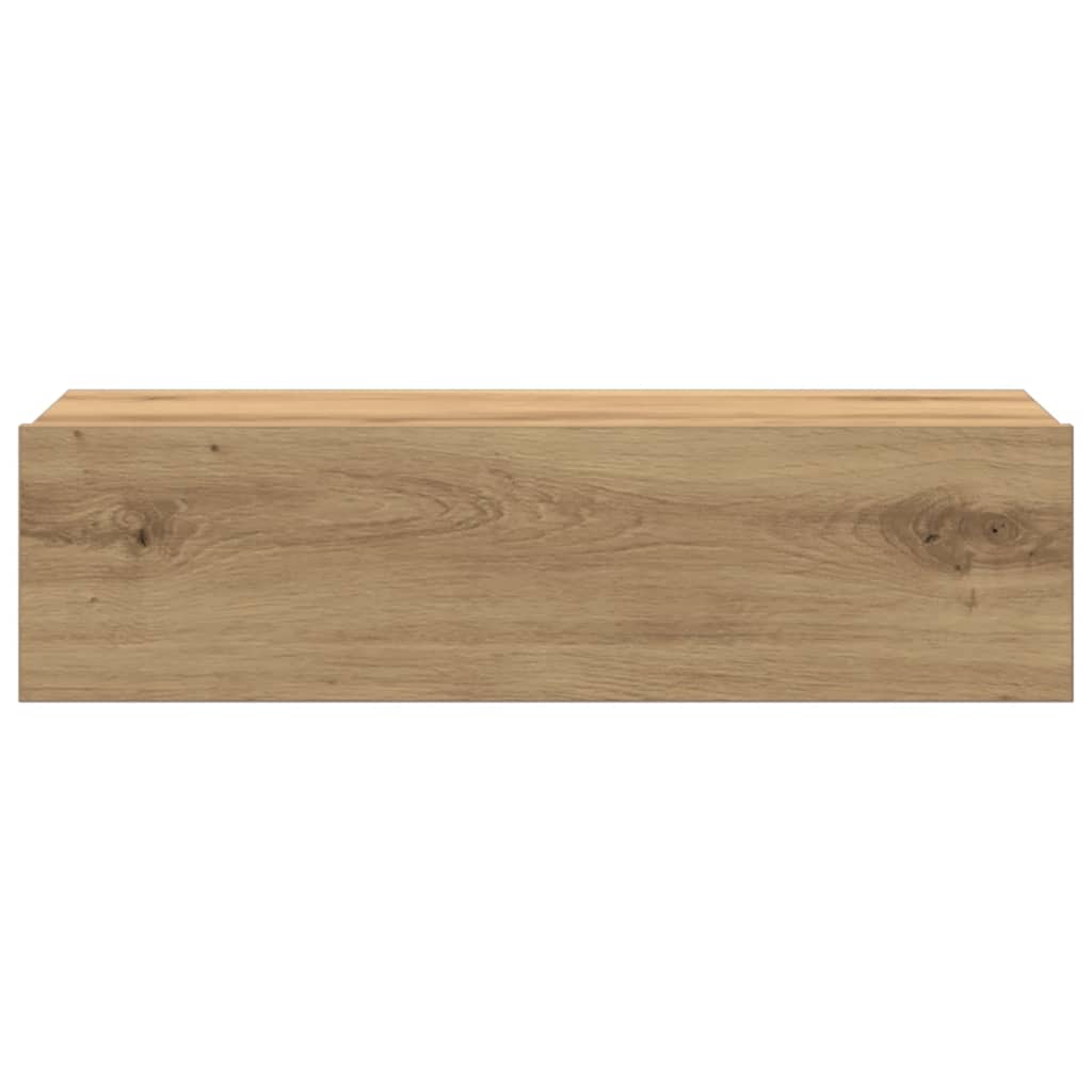 Nachtkastje 60x35 cm bewerkt hout artisanaal eikenkleur – afbeelding 7
