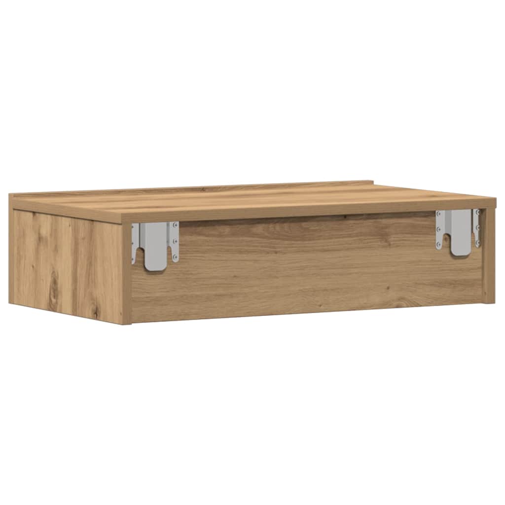 Nachtkastje 60x35 cm bewerkt hout artisanaal eikenkleur – afbeelding 9