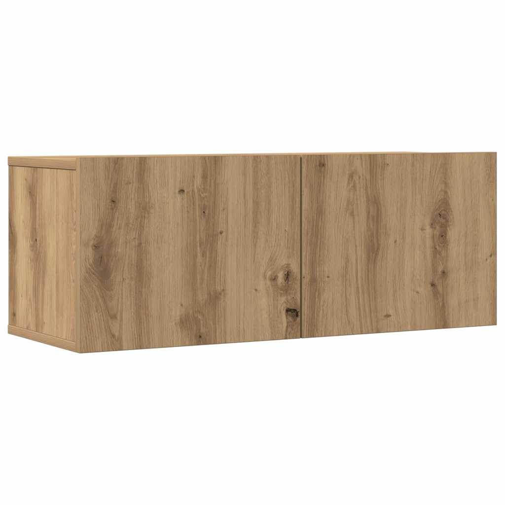 7-delig Tv-meubelset wandmontage artisanaal eiken – afbeelding 5