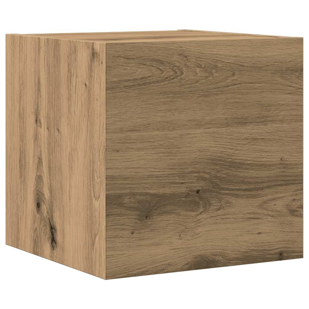 7-delig Tv-meubelset wandmontage bewerkt hout artisanaal eiken – afbeelding 7