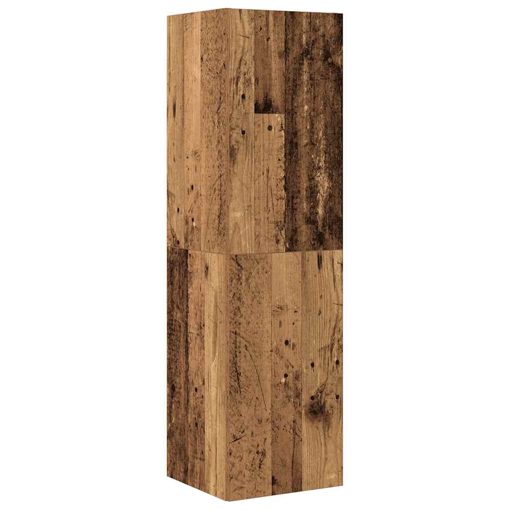 4-delig Tv-meubelset wandmontage bewerkt hout oud houtkleurig – afbeelding 4