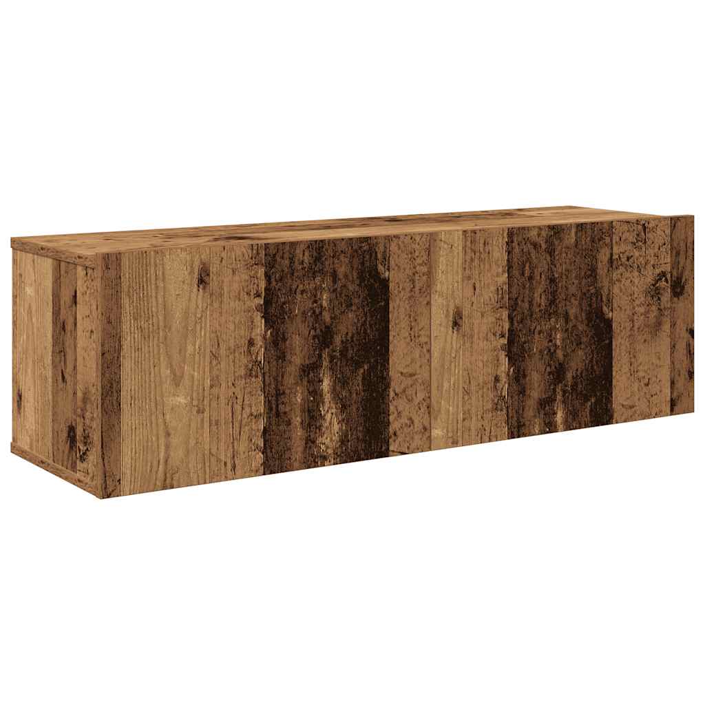 4-delig Tv-meubelset wandmontage bewerkt hout oud houtkleurig – afbeelding 6