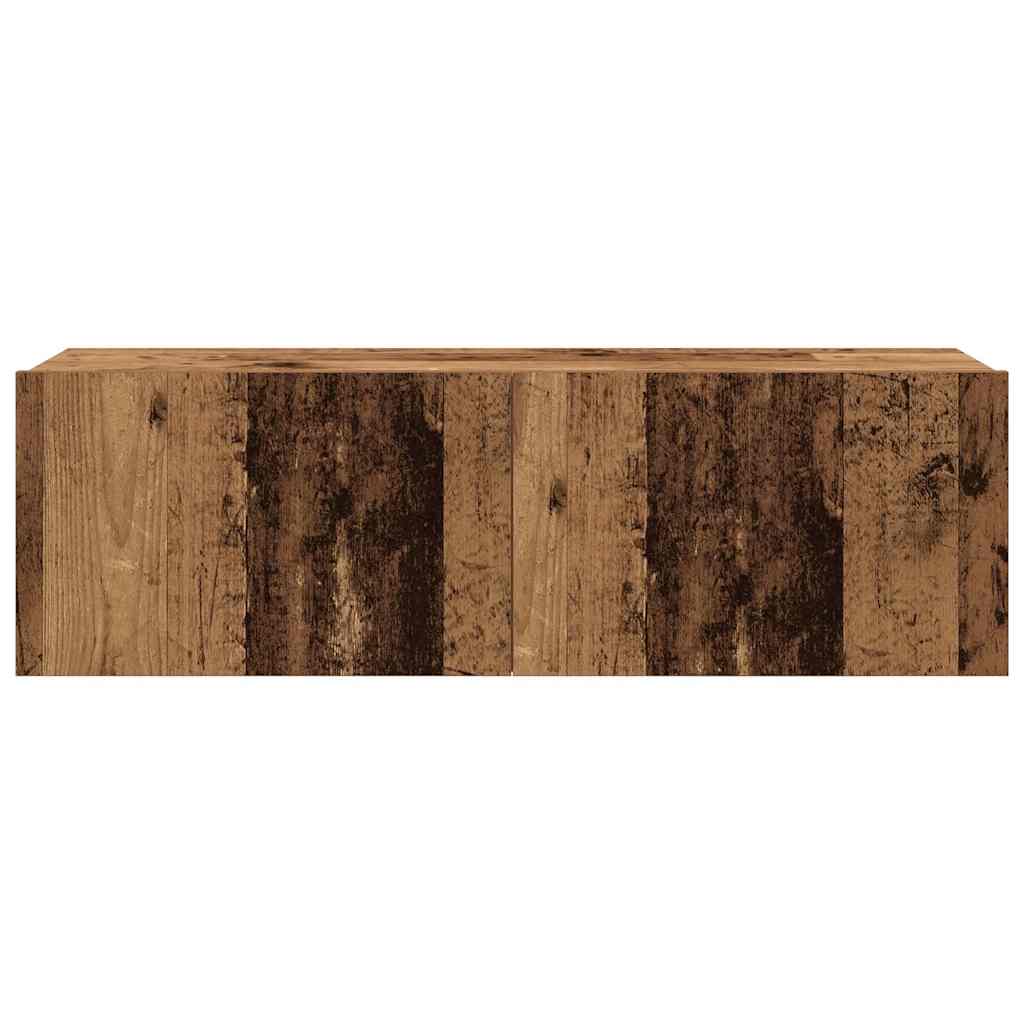 4-delig Tv-meubelset wandmontage bewerkt hout oud houtkleurig – afbeelding 9