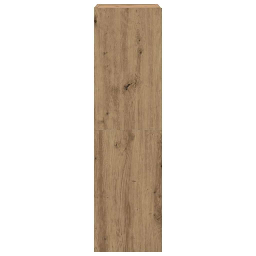4-delig Tv-meubelset wandmontage bewerkt hout artisanaal eiken – afbeelding 7